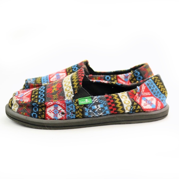 Sanuk Sidewalk Surfers Mika Multi Nordic Red Shoes - Picture 3 of 7